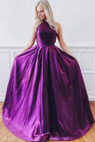 A-line Regency Backless Satin Formal Dress Evening Gown