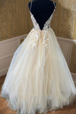 Vintage Ivory Applique Lace-up Formal Gown Wedding Dress