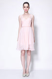Pearl Pink A-line Homecoming Party Sweet 16 Prom Short Dress
