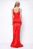 Red Sleeveless Sheath Prom Formal Dress