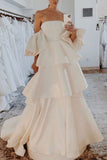 Vintage Ivory Ruffled Evening Dress Formal Gown
