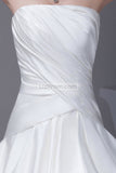 White Gorgeous Ruffled Bridal Gown Strapless Wedding Gown