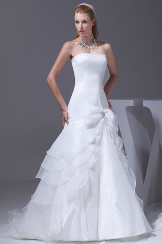 products/White-Elegant-A-line-Strapless-Wedding-Dress-Lace-Bow-Bridal-Gown.jpg