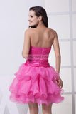 Fuchsia Strapless Princess Fit And Flare Prom Bridesmaid Dress.