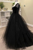 Black Long Sleeves A-line Ball Gown Formal Dress