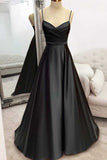 Chic A-line Satin V-neck Prom Dress Evening Gown