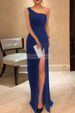 Black One-shoulder Sleeveless Prom Dress Formal Gown