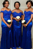 Fabulous Royal Blue Off-the-shoulder Bridesmaid Dress