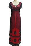 Celebrity Inspired Vintage Beaded Red Rose's Jump Dress