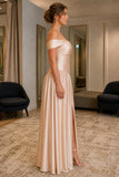 Peach Pink Asymmetric-Waist Plus Size Prom Bridesmaid Dress - side