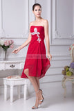 Red Strapless Short Prom Homecoming Dress