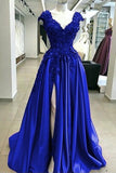 Fabulous Royal Blue Applique Evening Gown Formal Dress