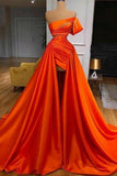 Sexy Orange Cut Out High Low Evening Formal Dress