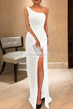 Black One-shoulder Sleeveless Prom Dress Formal Gown