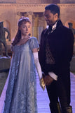 Celebrity Inspired Blue Lace Dress TV Show 'Bridgerton'