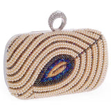 Champagne Beaded Women's Handbag Party Clutch