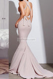 Sexy Low V-neck Mermaid Criss-Cross Straps Prom Dress.