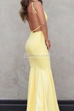 Charming Daffodil Spaghetti Straps V-Neck Mermaid Prom Dress Dresses