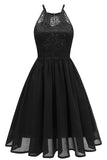 Black Cut Out A-line Homecoming Dress