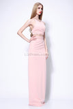 Candy Pink Cross Back Two Pieces Evening Prom Dress