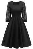 Chic Black A-line Homecoming Dress With Long Sleeves