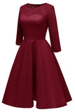 Chic Burgundy Lace Homecoming Dress With Long Sleeves