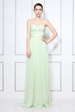 Mint Strapless Ruffled Long Bridesmaid Prom Dress