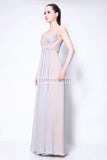 Two Tones Cap Sleeves Pleated Brideamaid Prom Dress