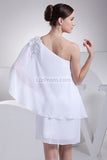 Chic White One-shoulder Homecoming Dress