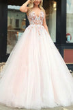 Elegant Applique V-Neck Wedding Ball Gown Dresses