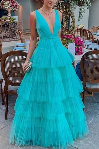 Fabulous V-neck Sexy Ruffle Prom Dress