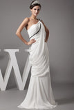 Floor Length One Shoulder Beaded Evening Dress Formal Gown