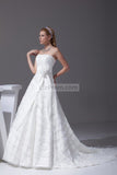 Gorgeous White A-line Sleeveless Wedding Dress With Ribbon