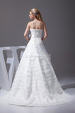 Gorgeous White A-line Sleeveless Wedding Dress With Ribbon