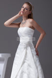 Gorgeous White A-line Sleeveless Wedding Dress With Ribbon