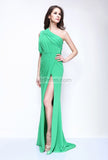 Hunter One Shoulder Thigh-high Slit Prom Dress