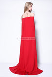 Elegant Red Off Shoulder Long Evening Prom Dress