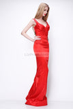 Red Sleeveless Sheath Prom Formal Dress