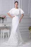 Ivory Mermaid Applique Wedding Dress Prom Gown