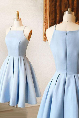 Light Sky Blue A-line Cocktail Evening Prom Dress