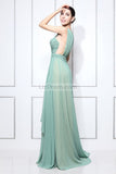 Chic Mint Ruffled A-line Bridesmaid Prom Dress