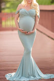 Off-the-shoulder Mermaid Maternity Baby Shower Dress