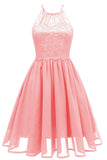 Pink Cut Out A-line Homecoming Dress