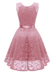 Pink Lace Short Baby Doll Prom Dress - Mislish