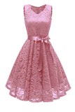 Pink Lace Short Baby Doll Prom Dress - Mislish