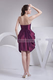 Purple Ruffle Strapless Sexy Applique Mini Dress