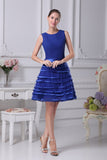 Royal Blue Scoop Fit And Flare A-line Prom Dress