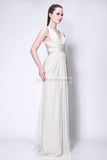 Sexy Ivory Chiffon Cut Out Prom Formal Dress