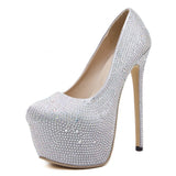 Silver Pump Closed-toe Stiletto Wedding Prom Heels