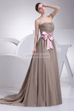 Strapless Princess A-line Long Bridesmaid Prom Dress